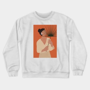 Botanical Woman - Modern Scandinavian Artwork Crewneck Sweatshirt